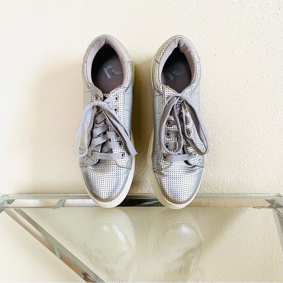 Silver Metallic Platform Sneakers | Size: 8 - Picture 2 of 6